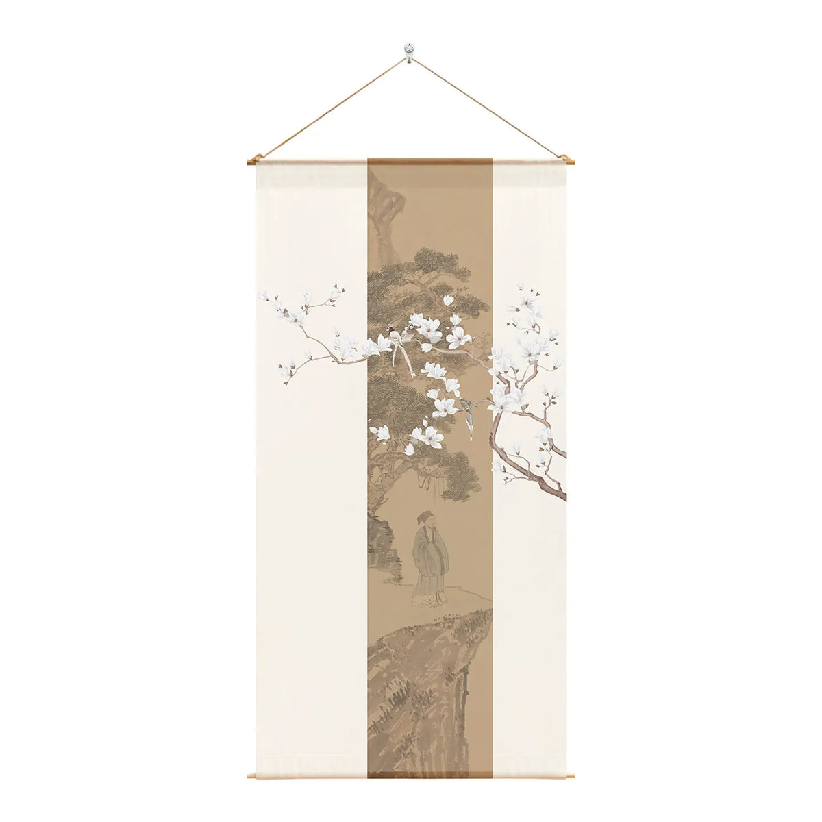 Japanese Zen Sheer Gauze Hanging Room Divider | Tea Room & Meditation Drape | Room Divider | Wiccan Center