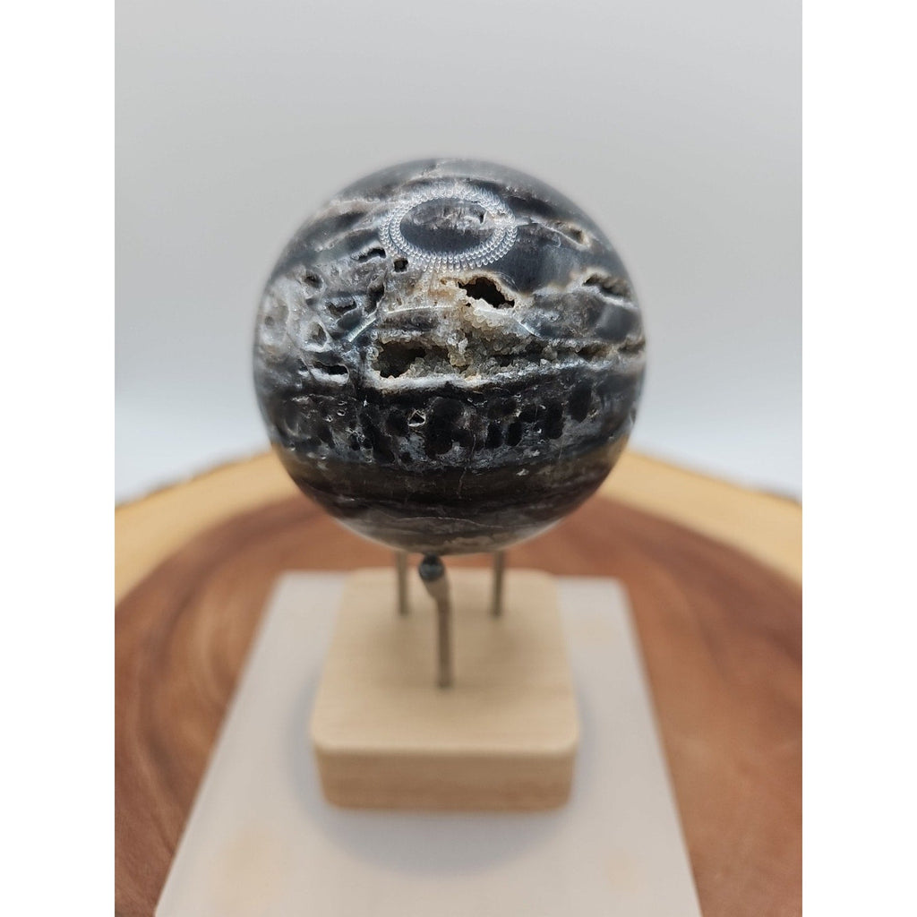 Ocean Jasper Crystal Sphere — 63mm with Display Stand