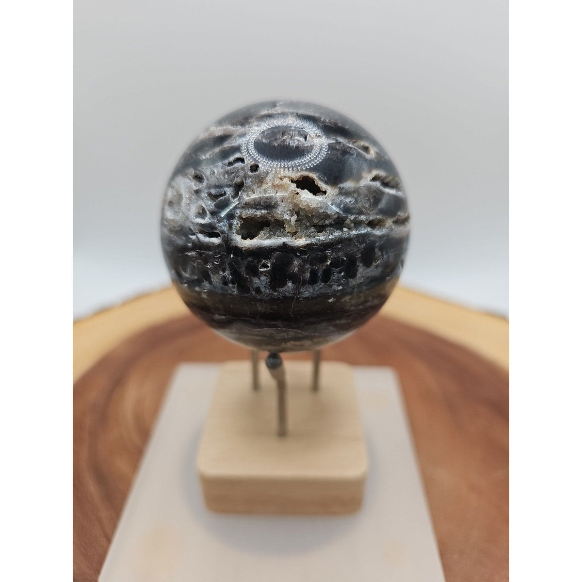 Ocean Jasper Crystal Sphere — 63mm with Display Stand