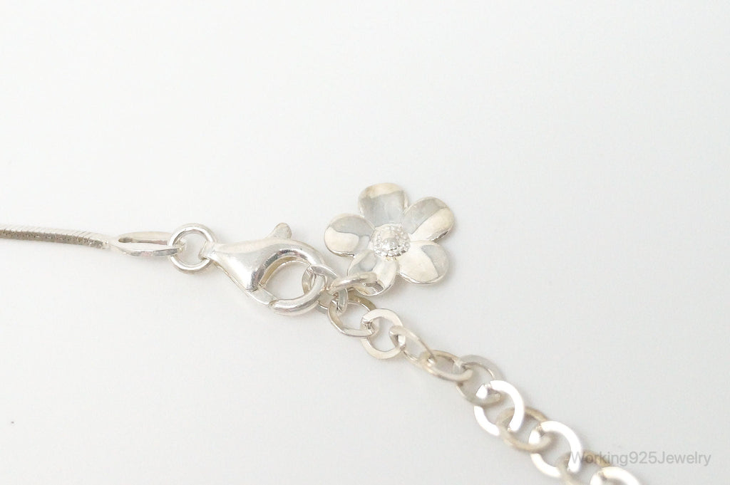 Vintage Italian Designer Paola Valentini Flowers Bib Sterling Silver Necklace | Jewelry > Necklaces > Pendants | Wiccan Center