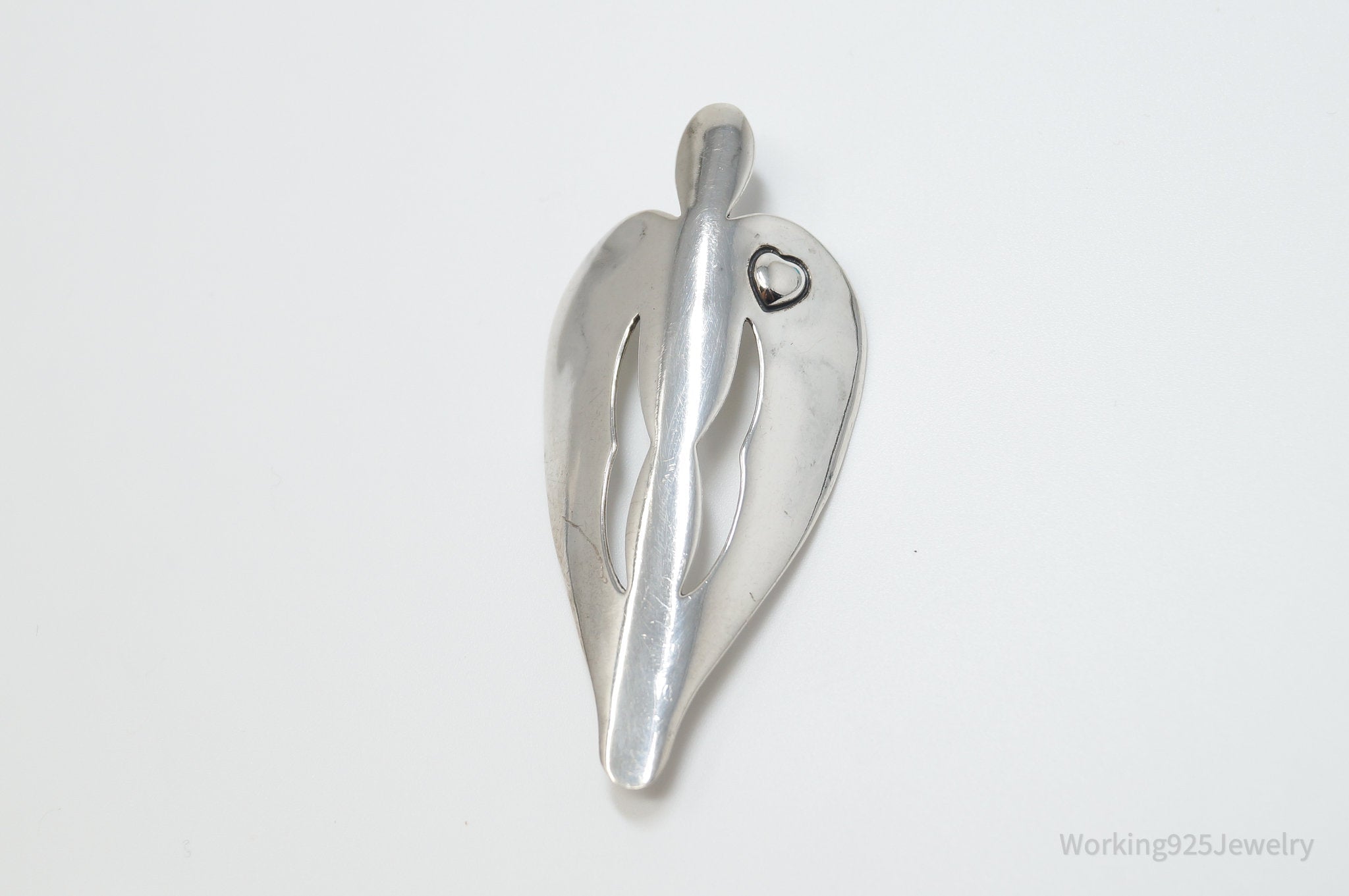 Designer Carolyn Pollack Relios Modern Heart Sterling Silver Necklace Pendant | Jewelry > Necklaces > Pendants | Wiccan Center