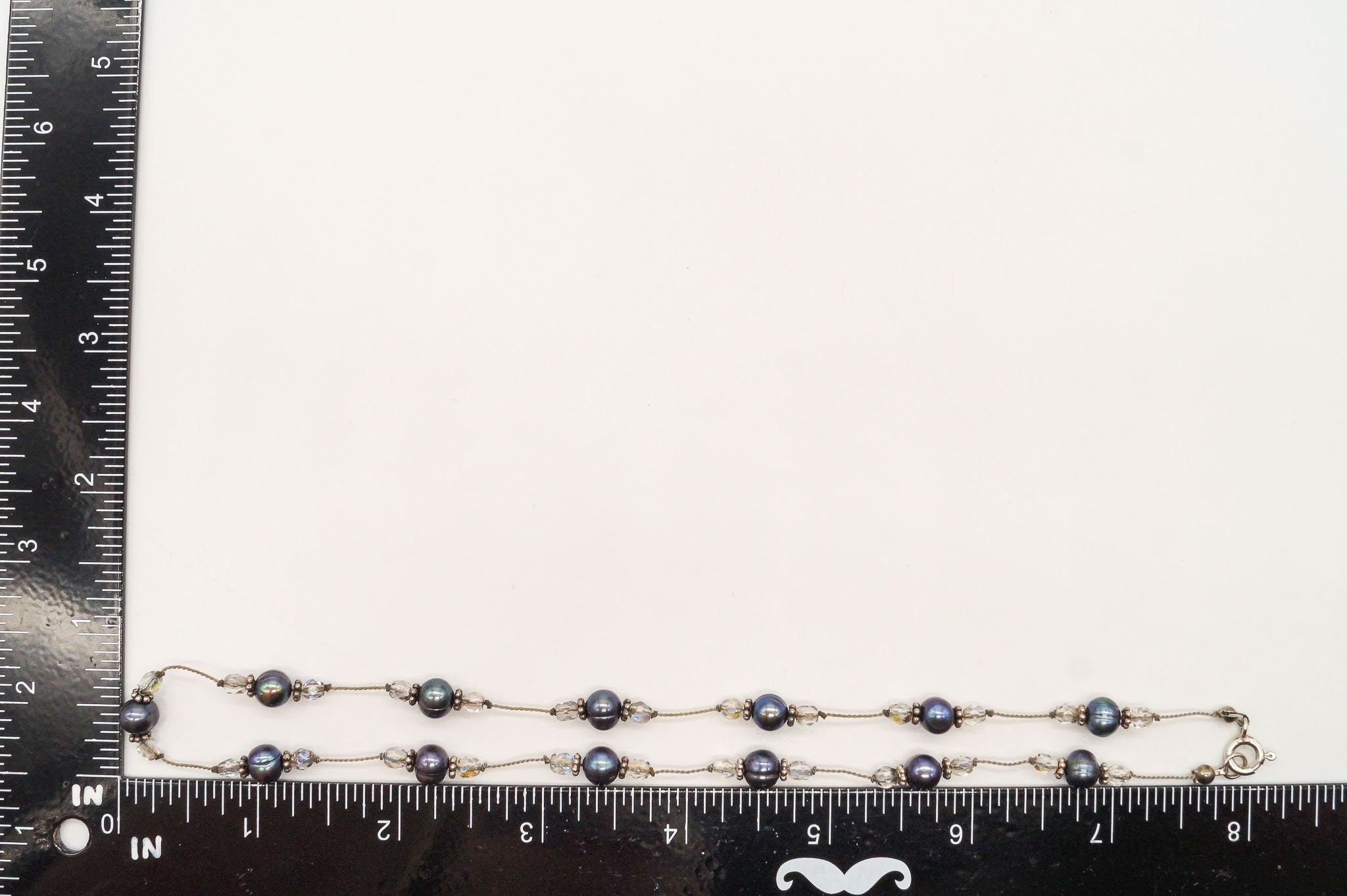 Vintage Tahitian Pearl & Glass Bead Sterling Silver String Necklace | Jewelry > Necklaces > Pendants | Wiccan Center