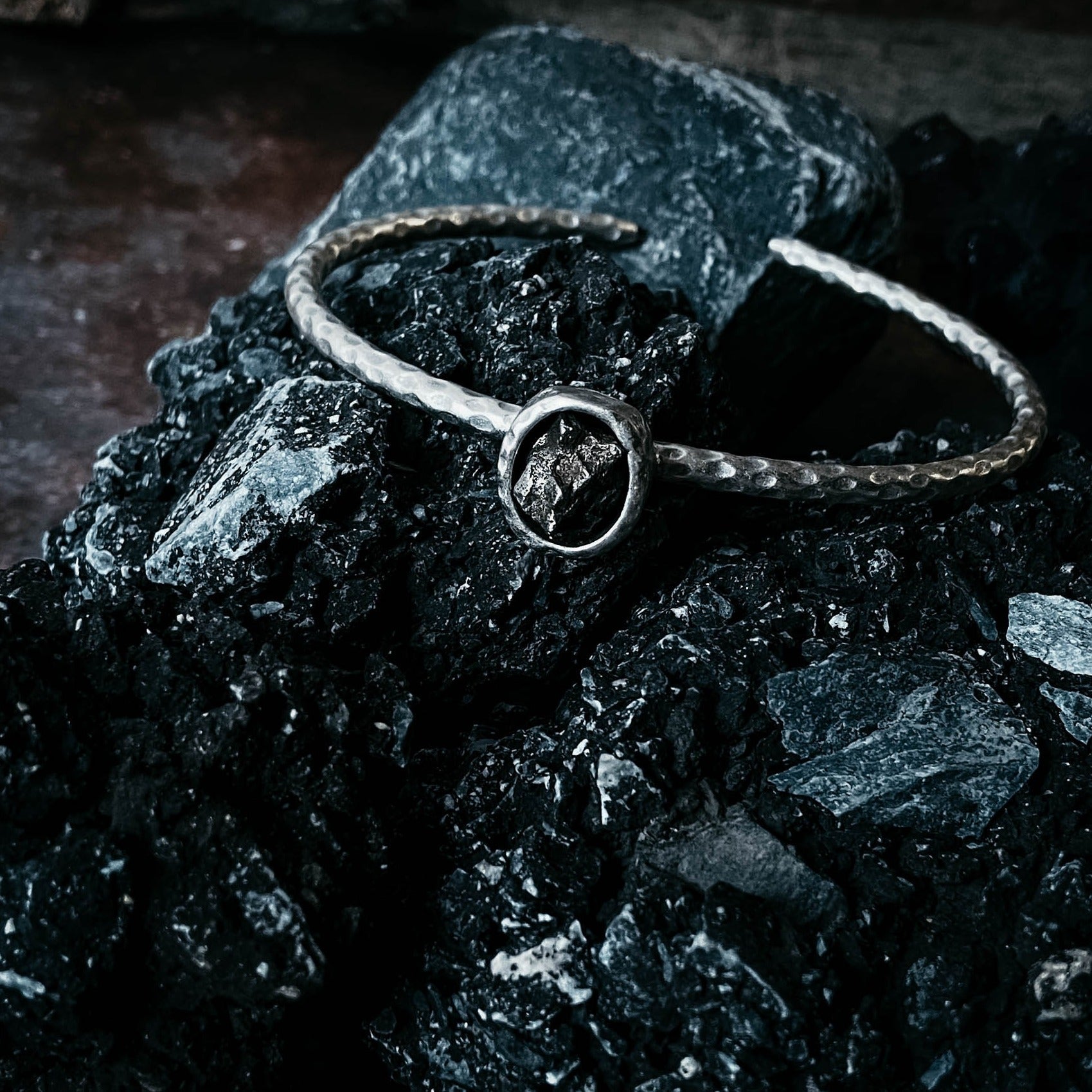 Oval Meteorite Cuff Bracelet | Bracelet | Wiccan Center