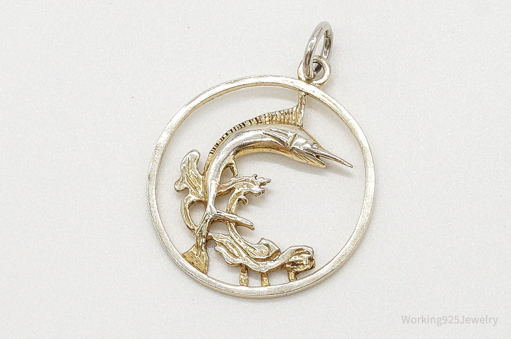 Vintage Large SwordFish Fisherman Sterling Silver Pendant | Jewelry > Necklaces > Pendants | Wiccan Center
