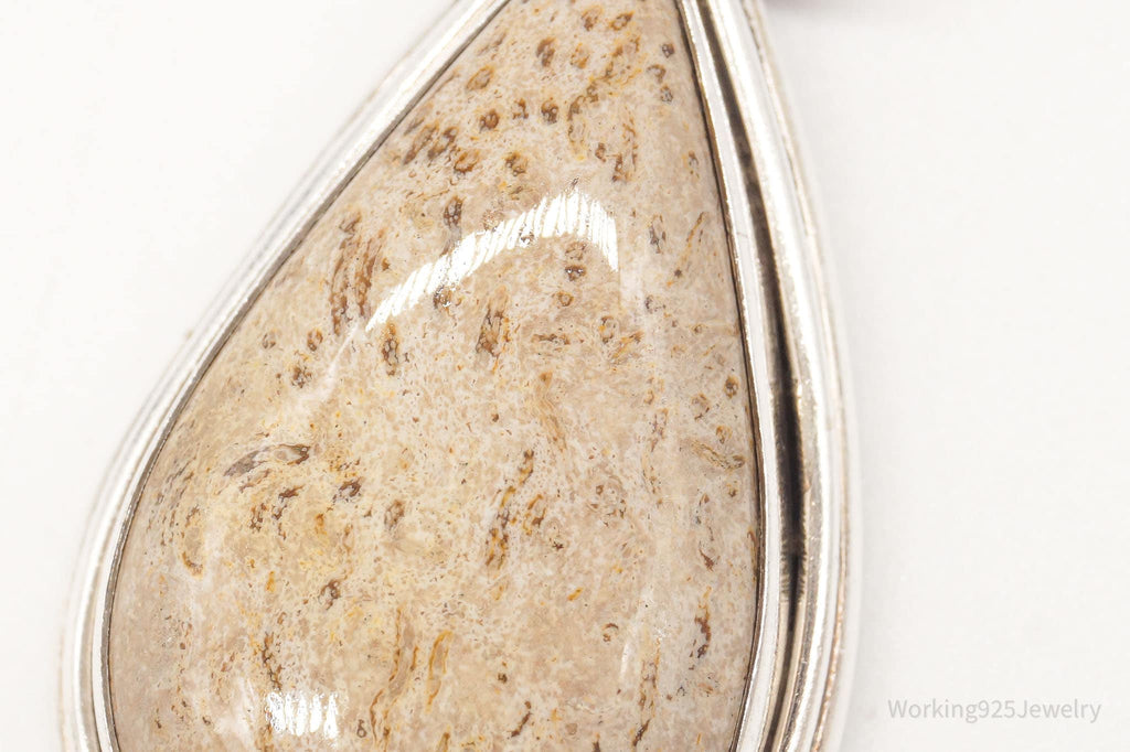 Vintage Large Fossil Sterling Silver Necklace Pendant | Jewelry > Necklaces > Pendants | Wiccan Center