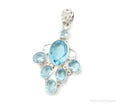Large Vintage Blue Topaz Sterling Silver Necklace Pendant | Jewelry > Necklaces > Pendants | Wiccan Center