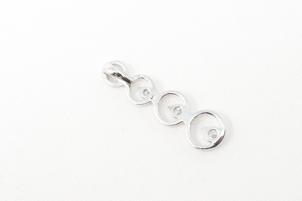 Vintage Art Deco Cubic Zirconia Circles Bubbles Sterling Silver Necklace Pendant | Jewelry > Necklaces > Pendants | Wiccan Center