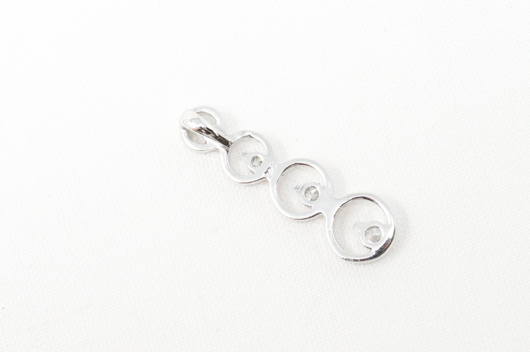 Vintage Art Deco Cubic Zirconia Circles Bubbles Sterling Silver Necklace Pendant | Jewelry > Necklaces > Pendants | Wiccan Center