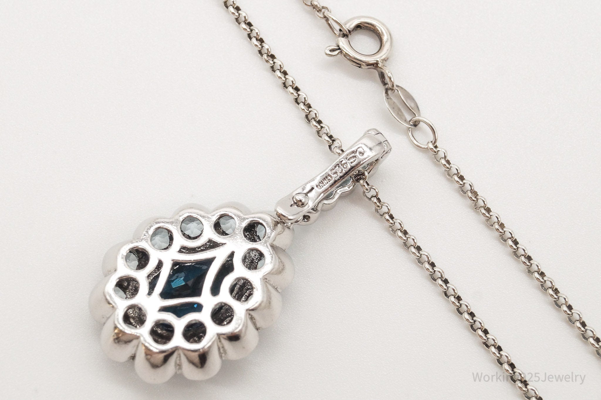 Vintage Blue Topaz Sterling Silver Necklace | Jewelry > Necklaces > Pendants | Wiccan Center