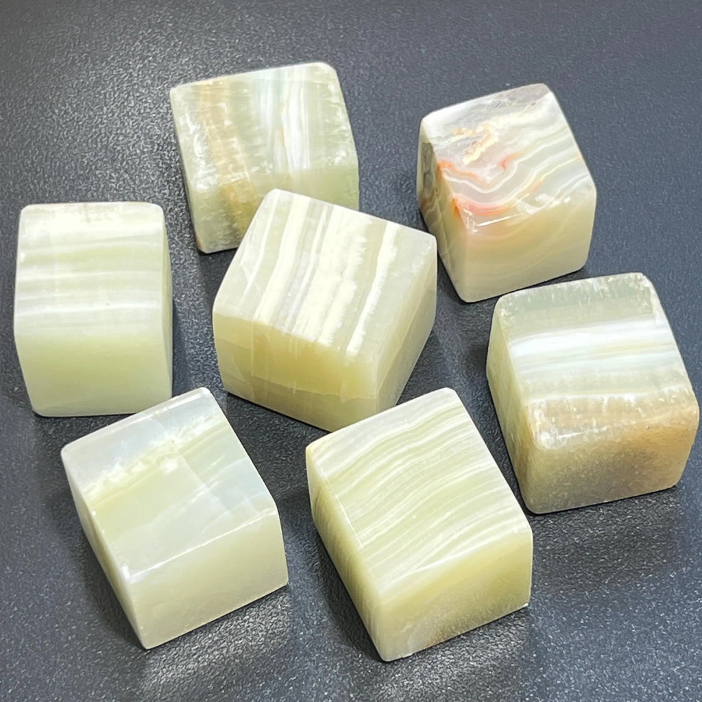 Green Banded Pistachio Calcite Crystal Cube Block Carving Wholesale | Home & Living > Home Decor > Home Accents > Rocks & Geodes | Wiccan Center