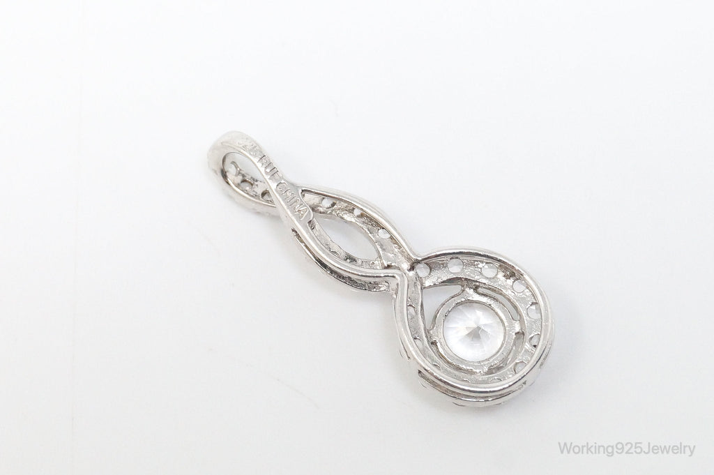 Vintage Art Deco Cubic Zirconia Sterling Silver Necklace Pendant | Jewelry > Necklaces > Pendants | Wiccan Center