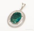 Vintage Large Chrysocolla Sterling Silver Pendant | Jewelry > Necklaces > Pendants | Wiccan Center