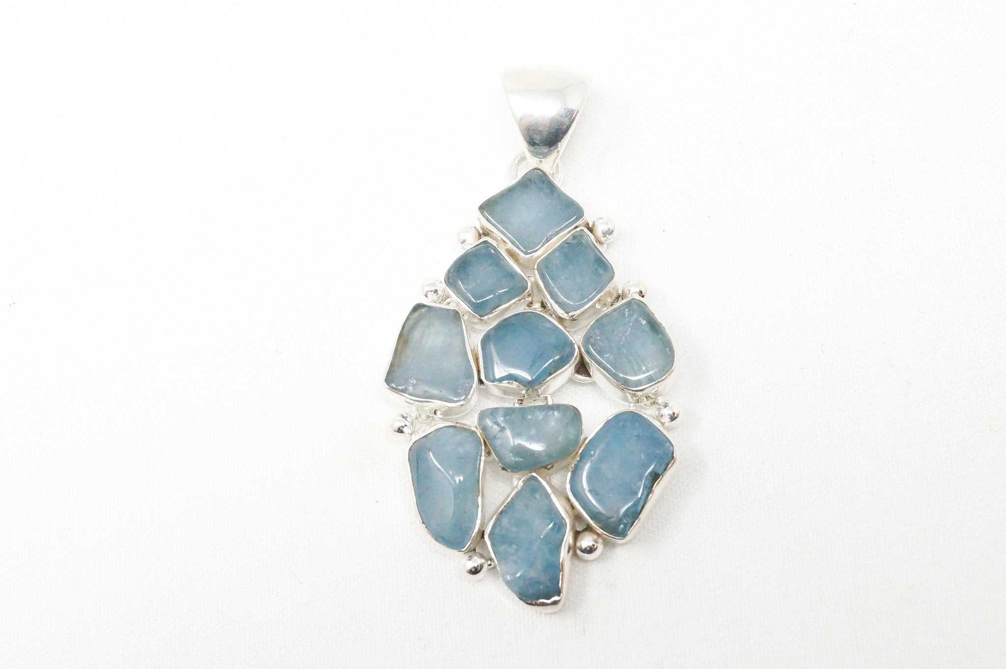 Vintage Blue Gemstone Cluster Southwestern Style Sterling Silver Pendant | Jewelry > Necklaces > Pendants | Wiccan Center