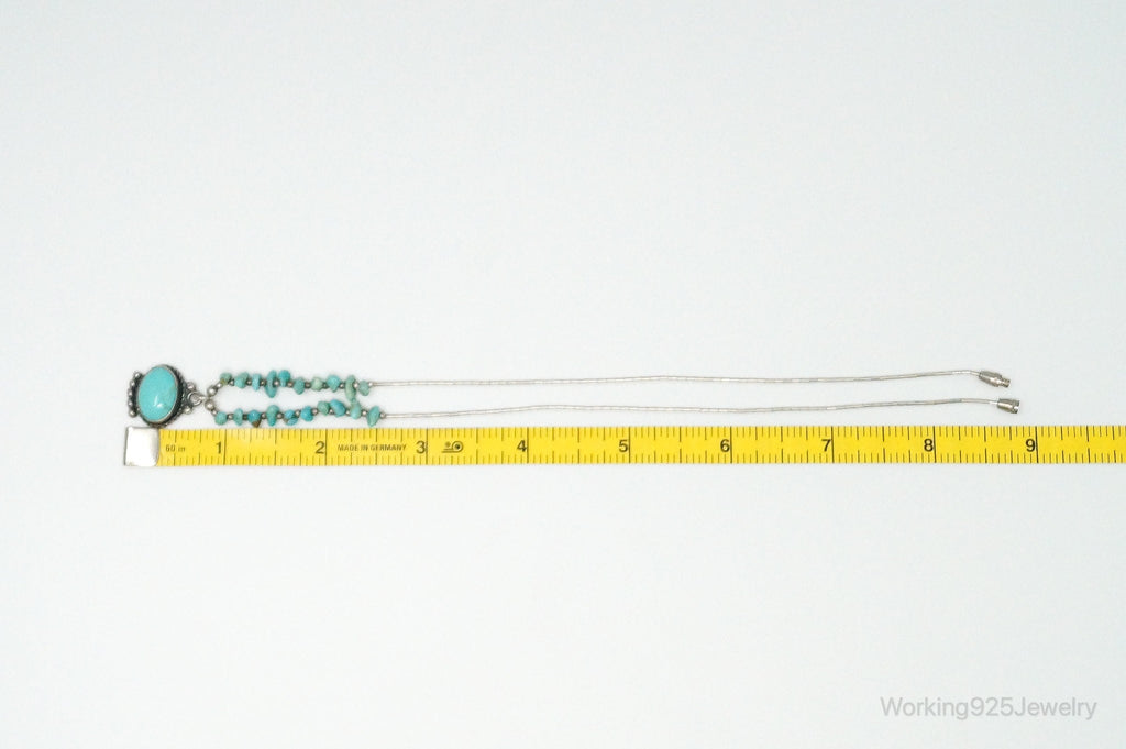 Vintage Native American Large Turquoise Sterling Silver Bead Necklace | Jewelry > Necklaces > Pendants | Wiccan Center