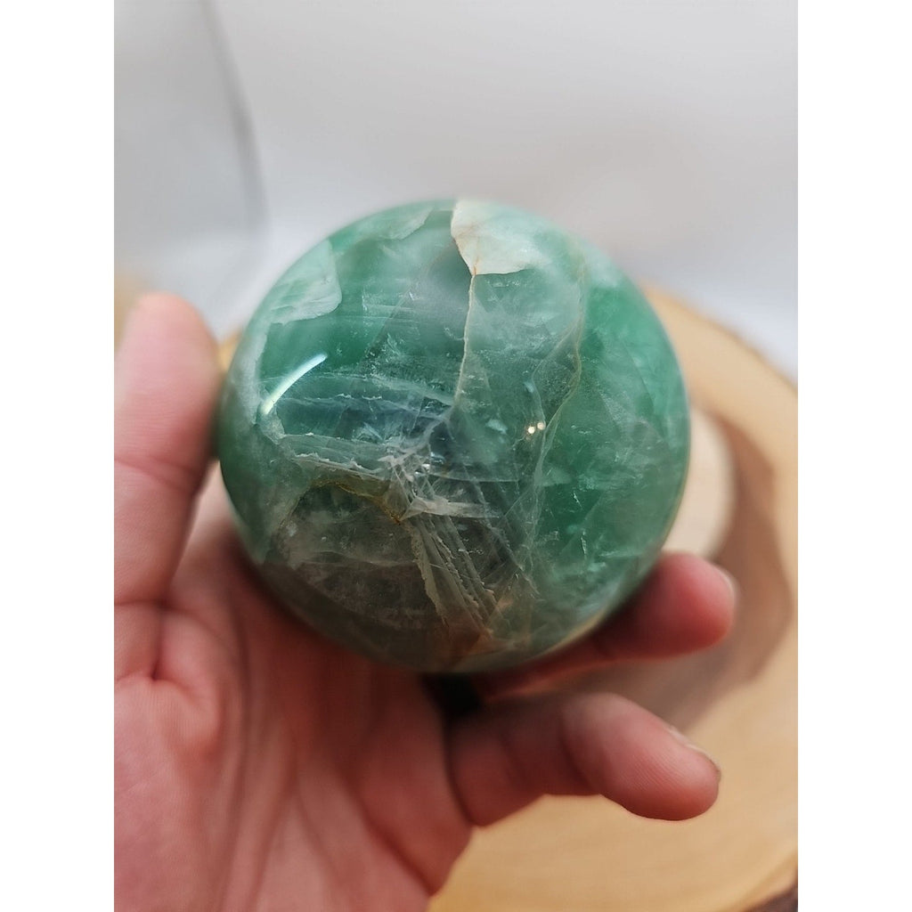 1.59lb Natural Rainbow Fluorite Quartz Crystal Sphere Ball Polished | Crystal Spheres & Eggs | Wiccan Center