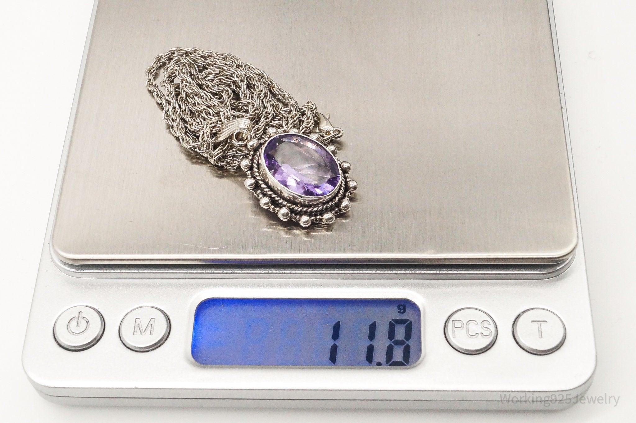 Vintage Amethyst Sterling Silver Chain Necklace | Jewelry > Necklaces > Pendants | Wiccan Center