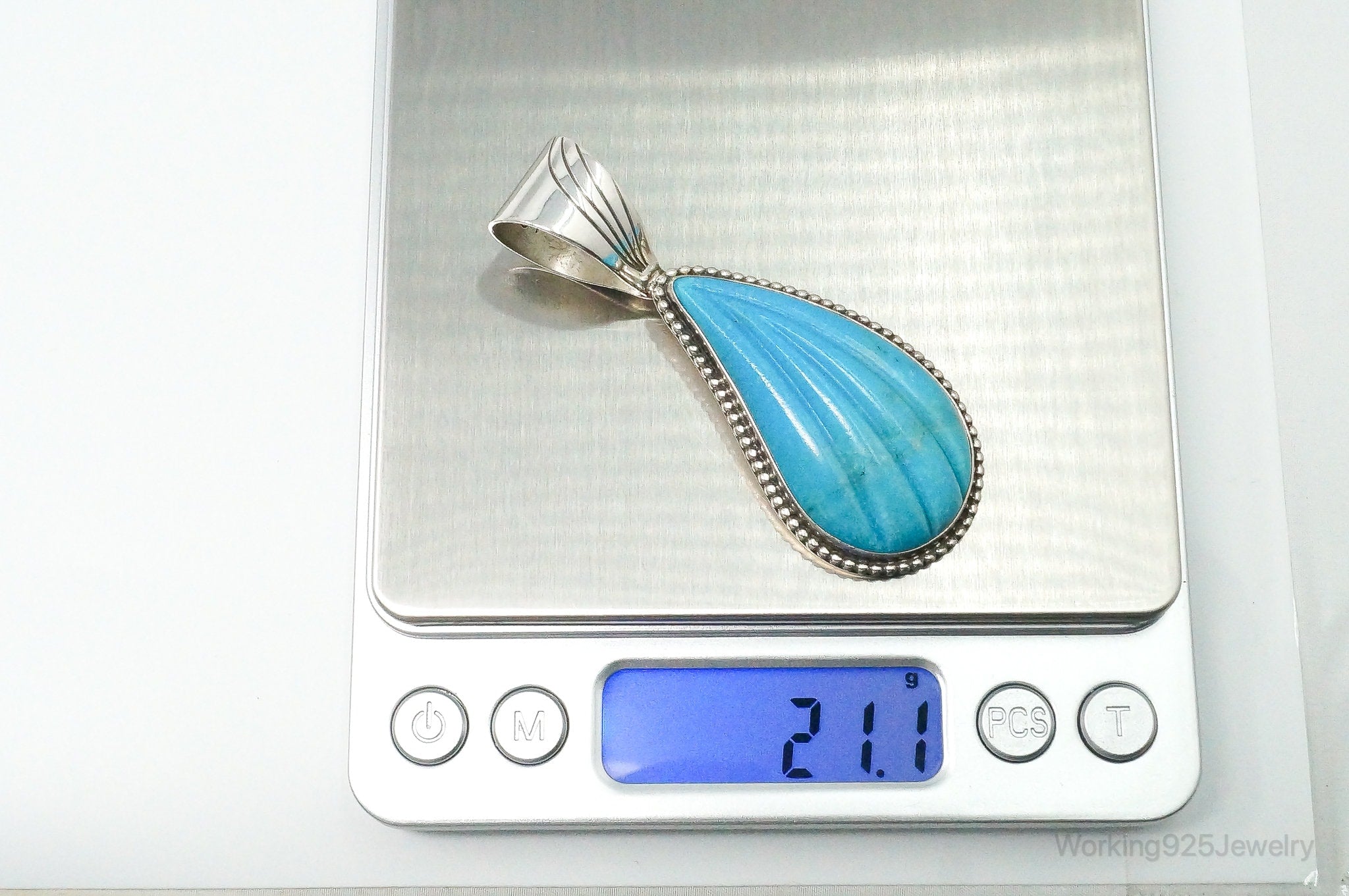 Vintage Desert Rose Trading Co Large Turquoise Sterling Silver Pendant | Jewelry > Necklaces > Pendants | Wiccan Center
