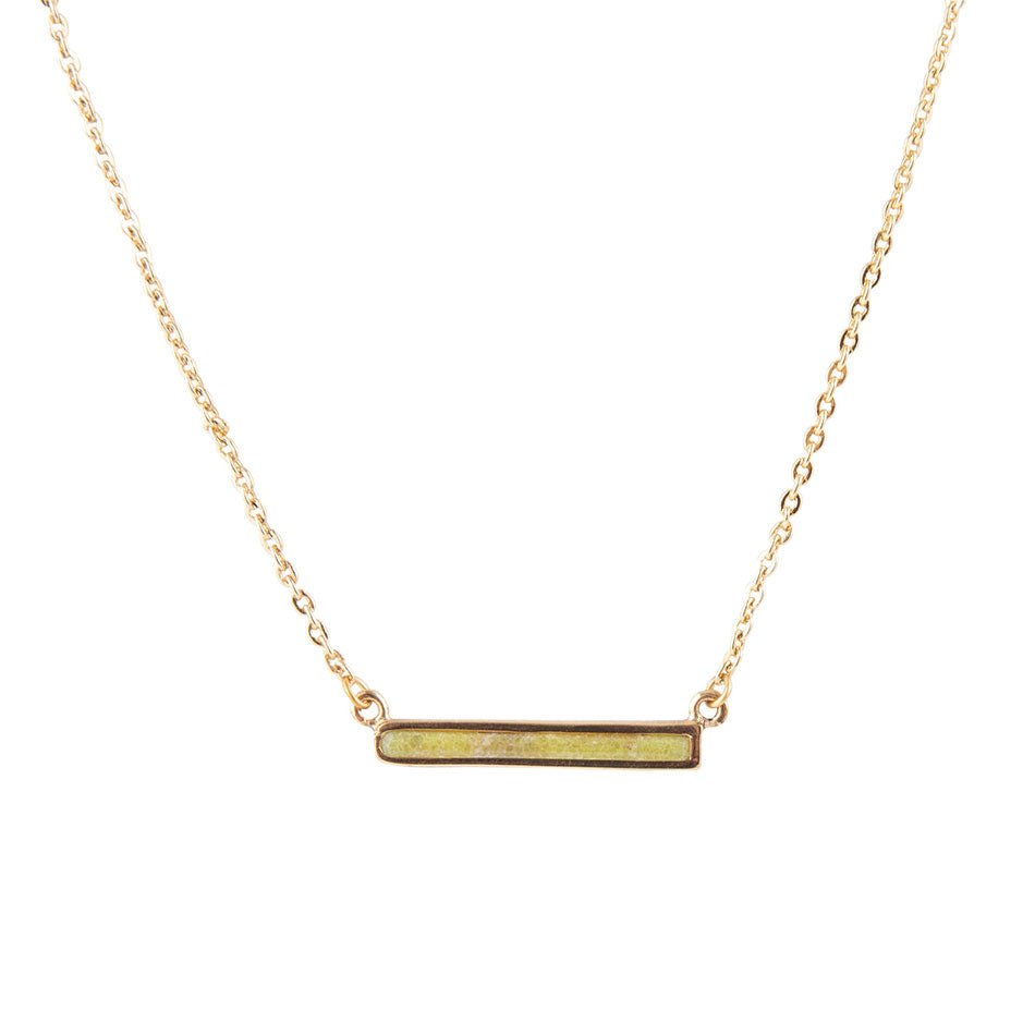 Dainty Green Aventurine Bar Necklace | Necklaces | Wiccan Center
