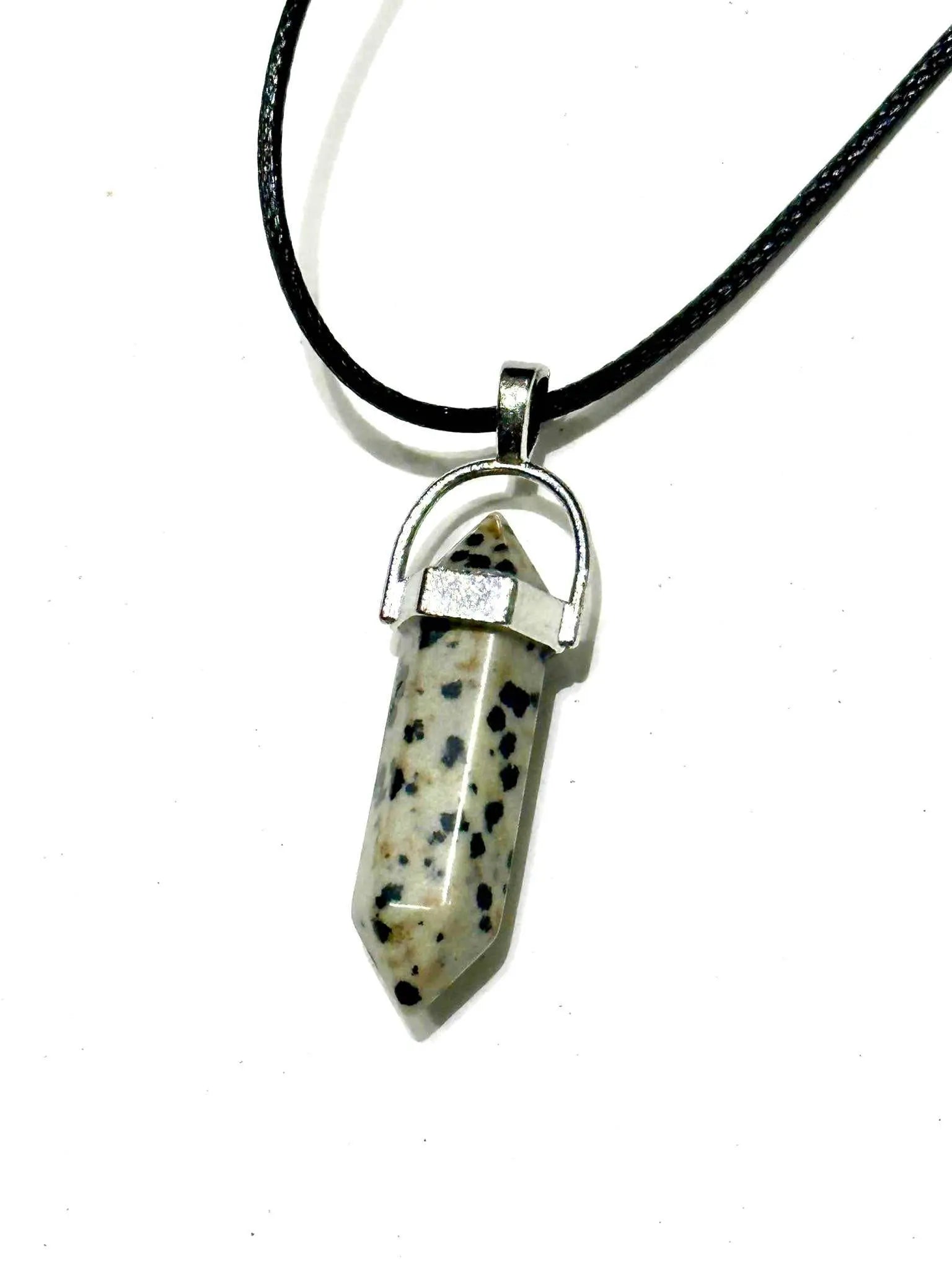 Dalmatian Jasper Bullet Point Necklace | Chains and Necklaces | Wiccan Center