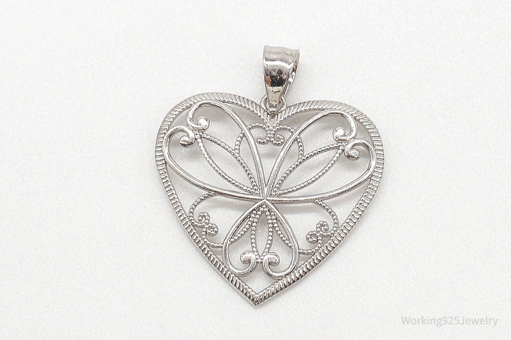 Large Vintage Art Deco Filigree Sterling Silver Pendant | Jewelry > Necklaces > Pendants | Wiccan Center