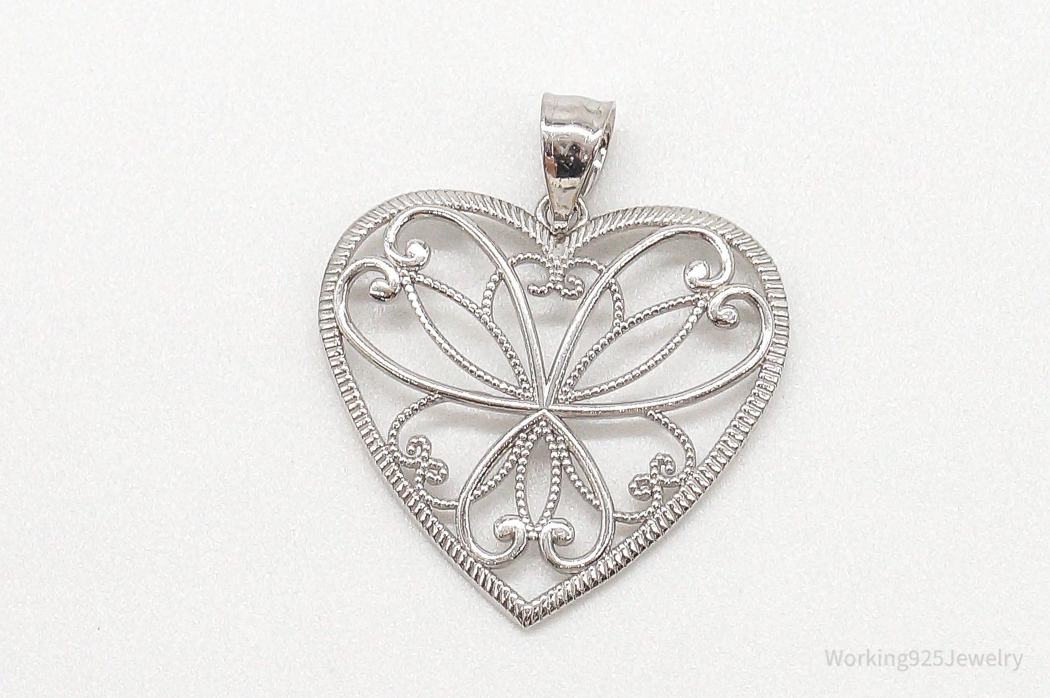 Large Vintage Art Deco Filigree Sterling Silver Pendant | Jewelry > Necklaces > Pendants | Wiccan Center