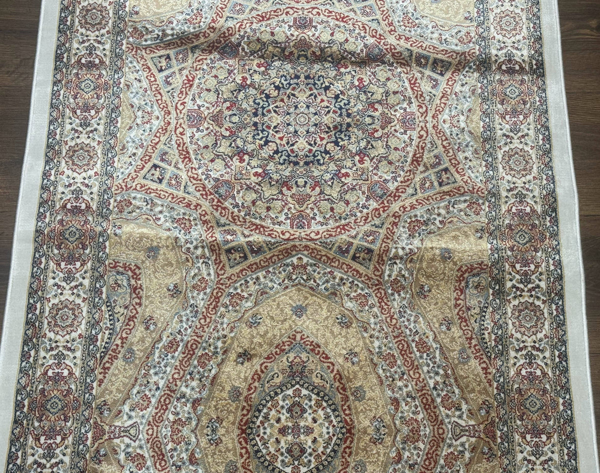 Turkish Silk Runner Rug 2.6 x 13, Dome Design, Hereke Runner, Bamboo Silk, New | Runners | Wiccan Center