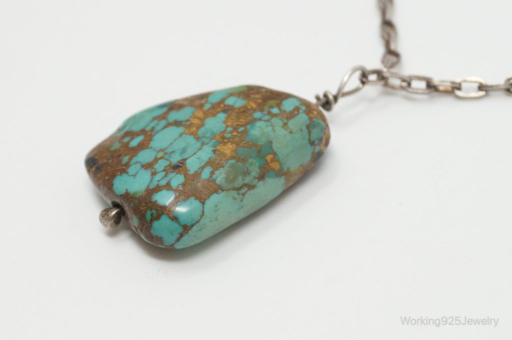 Vintage Native American Unsigned Turquoise Sterling Silver Necklace | Jewelry > Necklaces > Pendants | Wiccan Center