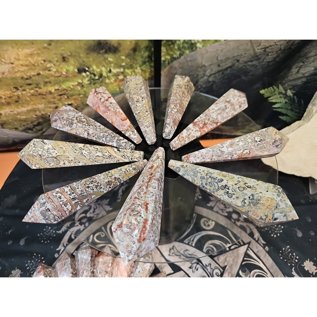 Natural Leopard Skin Jasper Crystal Scepter .40 Avg | Crystal Points & Towers | Wiccan Center