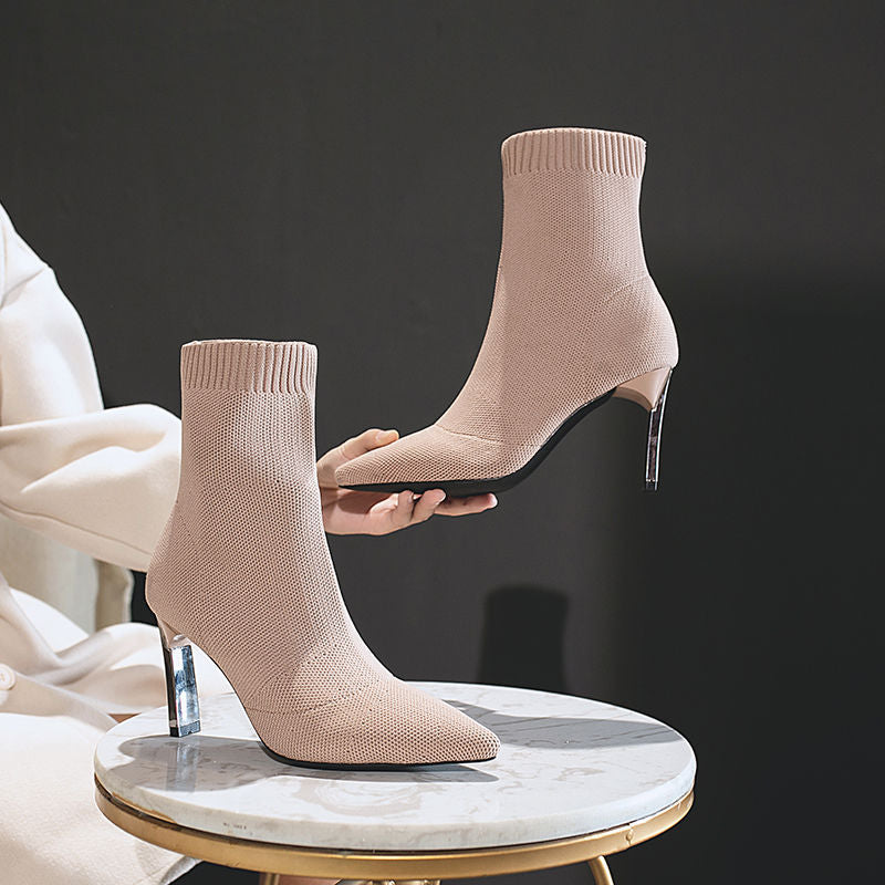 Pointed Toe Boots Women Sock Shoes | 4 | Wiccan Center