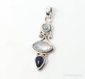 Vintage Blue Topaz Amethyst Moonstone Sterling Necklace Pendant | Jewelry > Necklaces > Pendants | Wiccan Center
