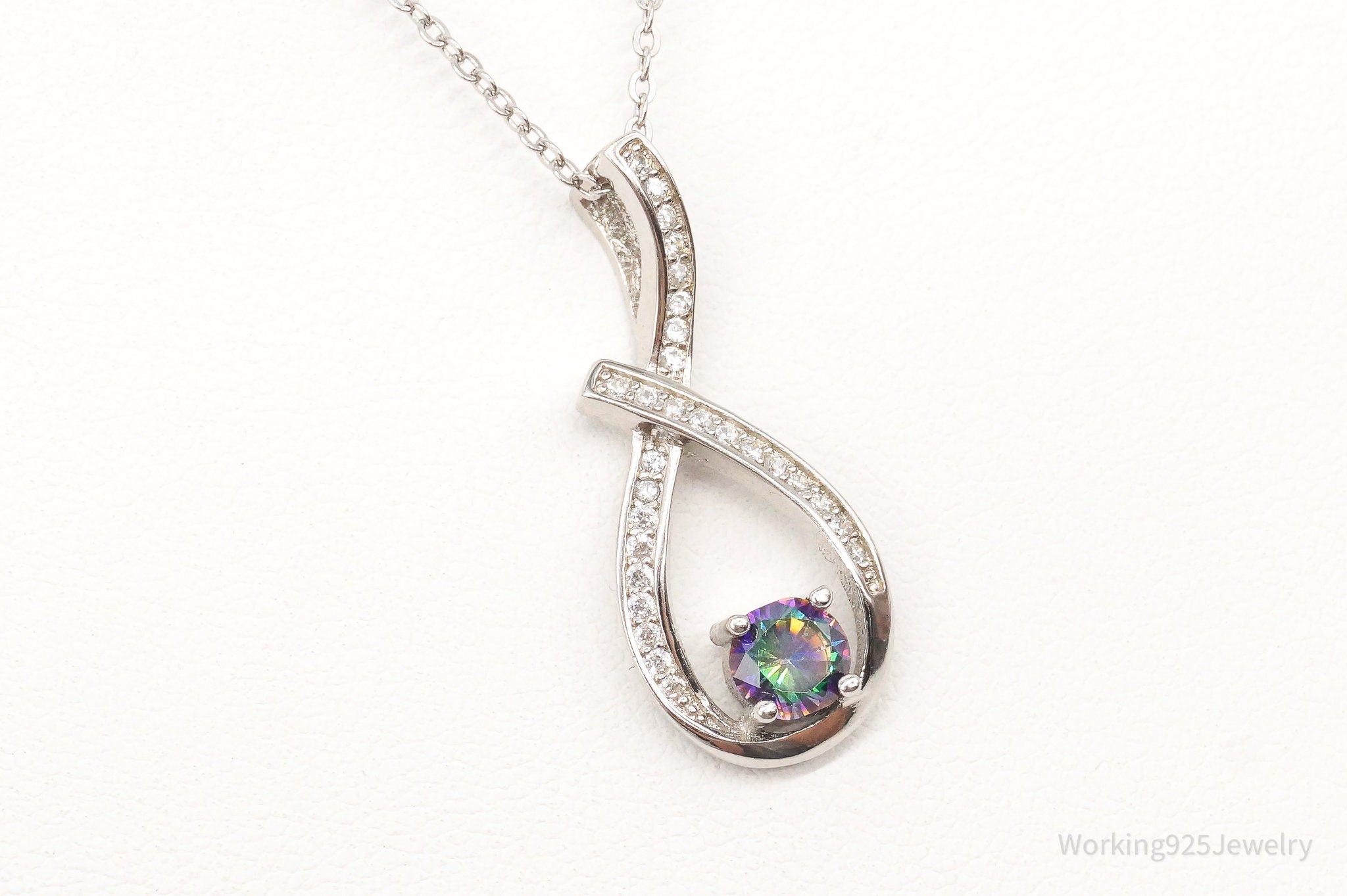 Designer Ryze Mystic Topaz Cubic Zirconia Sterling Silver Necklace | Jewelry > Necklaces > Pendants | Wiccan Center