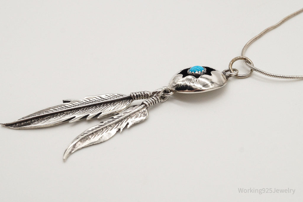 Vintage Native American Turquoise Sterling Silver Necklace | Jewelry > Necklaces > Pendants | Wiccan Center