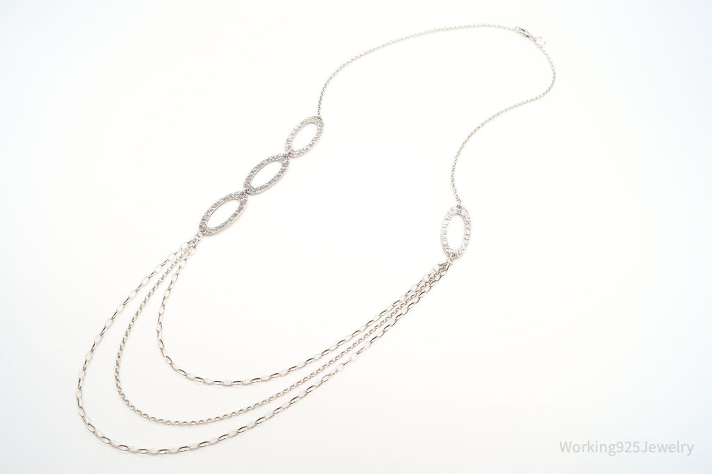 Retired Designer Silpada Cascading Ovals Sterling Silver Necklace - 32" | Jewelry > Necklaces > Pendants | Wiccan Center