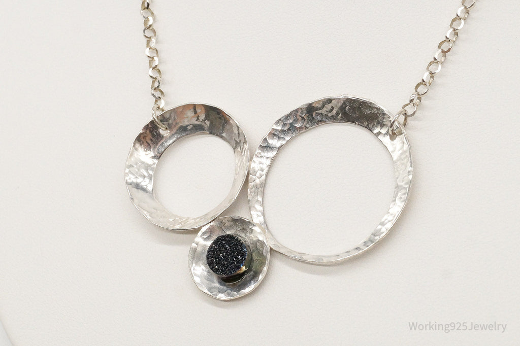 Modernist Druzy Quartz Sterling Silver Necklace | Jewelry > Necklaces > Pendants | Wiccan Center