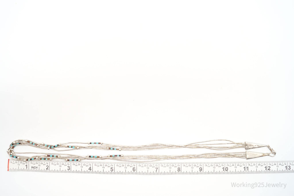 Vintage Native American Multi Gemstone Bead Sterling Silver Chain Necklace | Jewelry > Necklaces | Wiccan Center