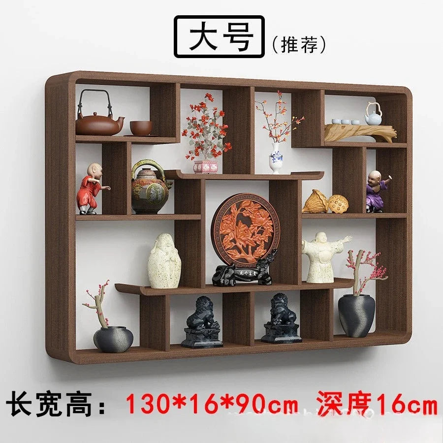 Solid Wood Duobao Bogu Display Shelf | Modern Chinese Curio Etagere | Shelving | Wiccan Center