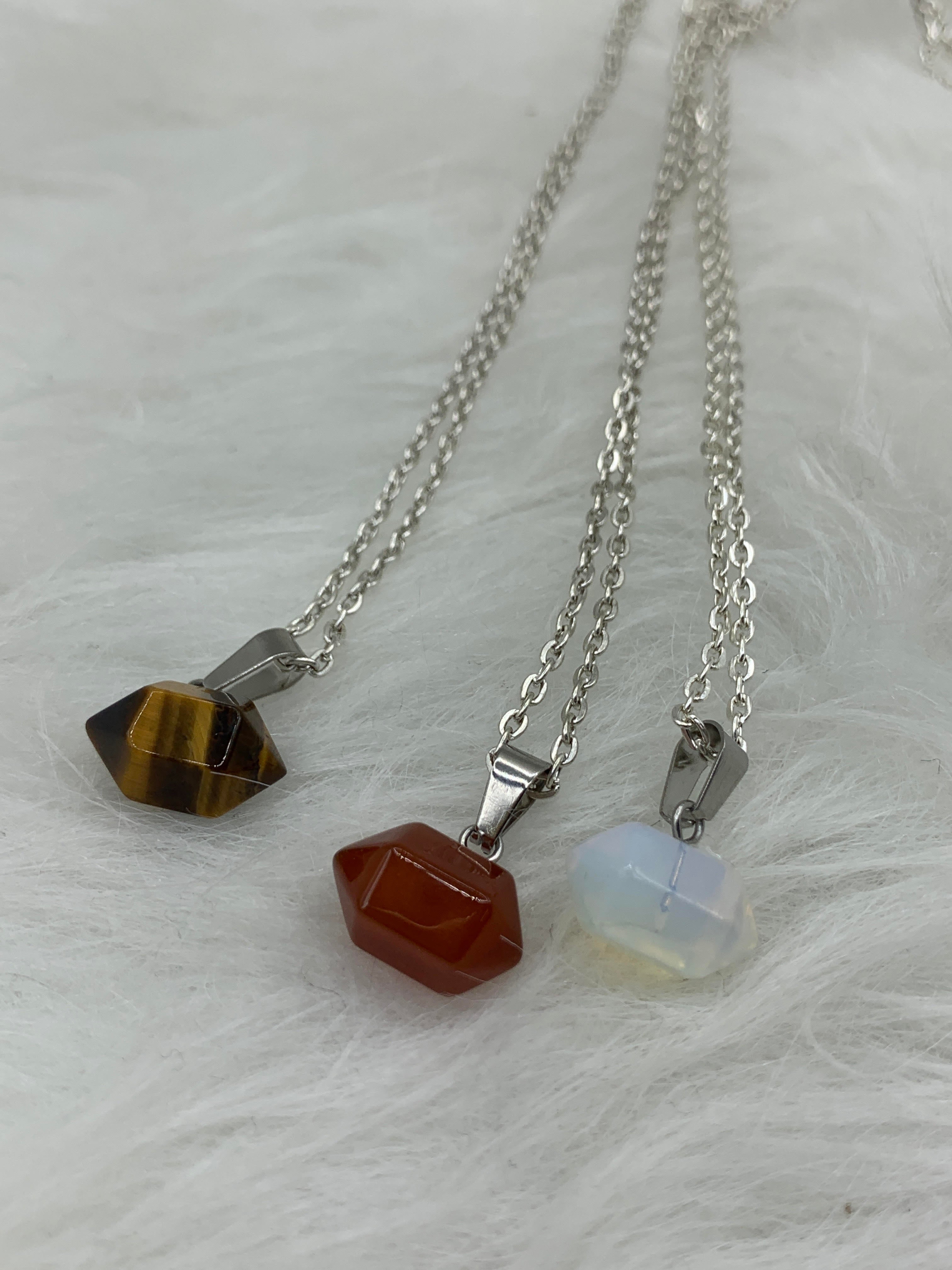 Assorted Gemstone Double Point Necklace | Jewelry-Necklace | Wiccan Center