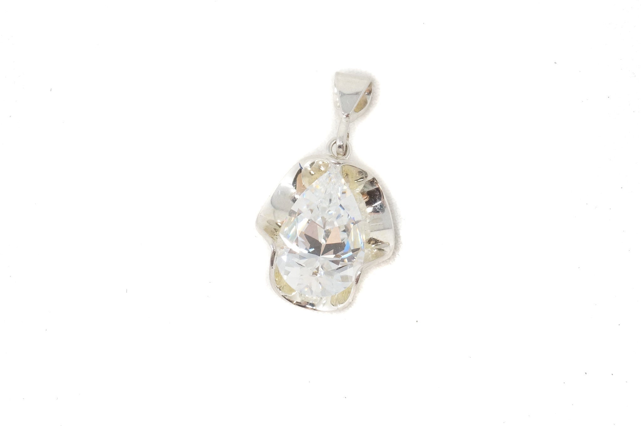 Vintage Southwestern Style Large Cubic Zirconia Stone Sterling Silver Pendant | Jewelry > Necklaces > Pendants | Wiccan Center