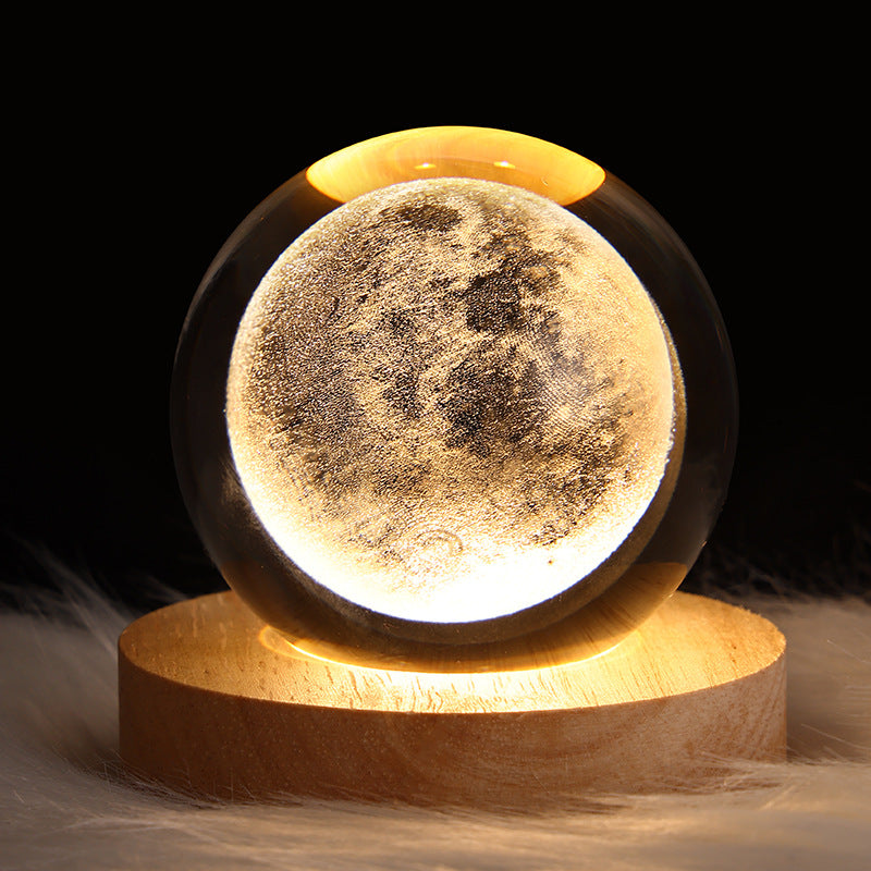 Luminous Starry Sky And Planets Moon Moon Crystal Ball Small Night Lamp Projection Ambience Light Creative Gift New Strange Gift | 0 | Wiccan Center
