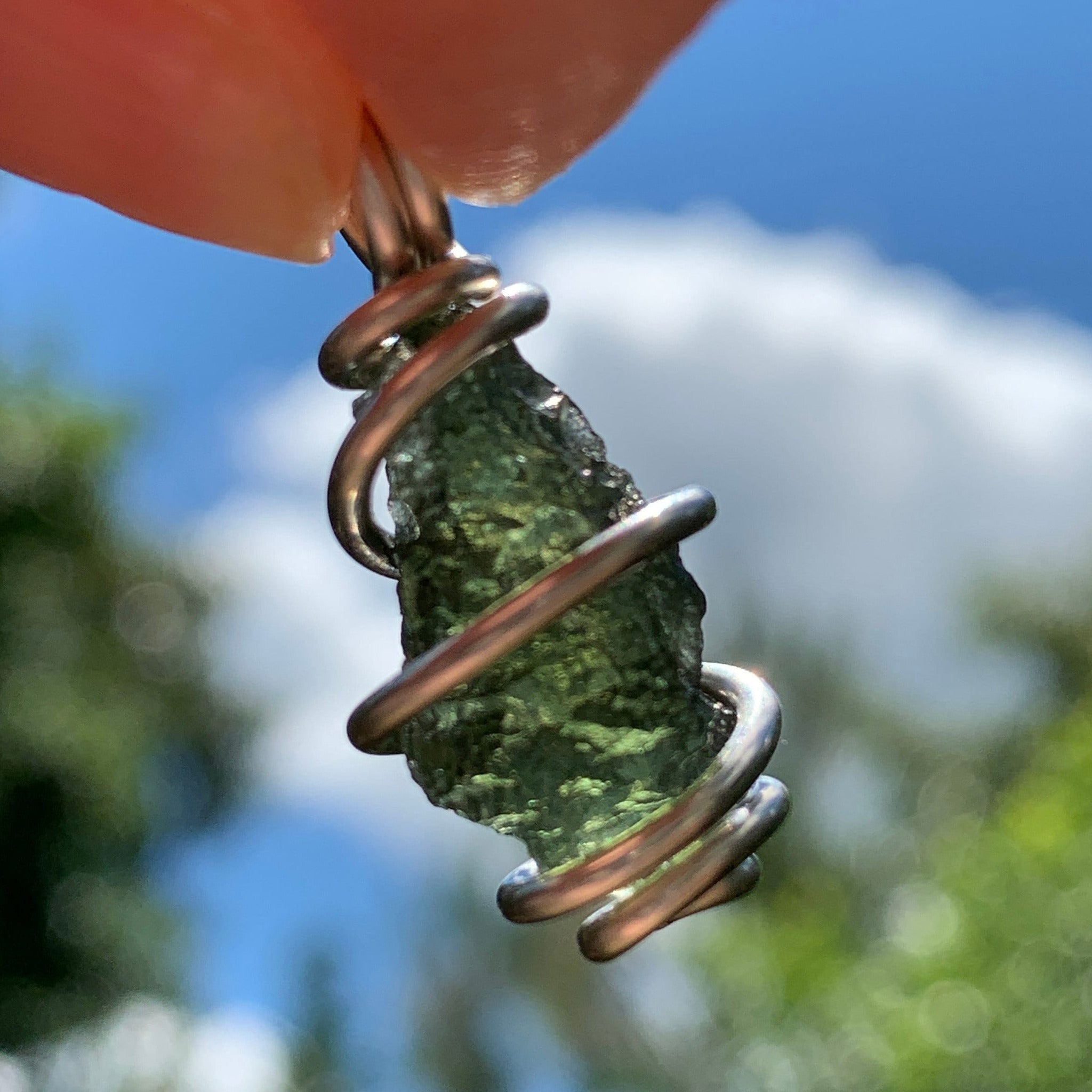 Moldavite Pendant | Genuine Natural Raw Meteorite Tektite | Synergy 12 | Moldavite Jewelry | Moldavite Necklace The Stone of Transformation | | Wiccan Center