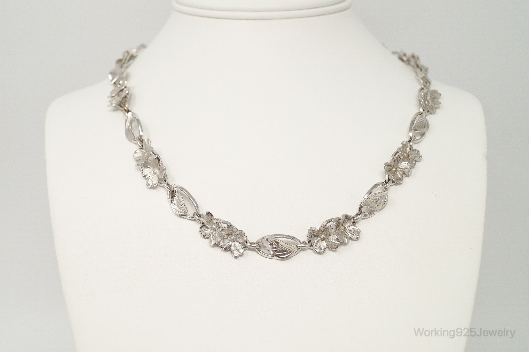 Antique SB Floral Art Nouveau Link Sterling Silver Necklace | Jewelry > Necklaces > Pendants | Wiccan Center