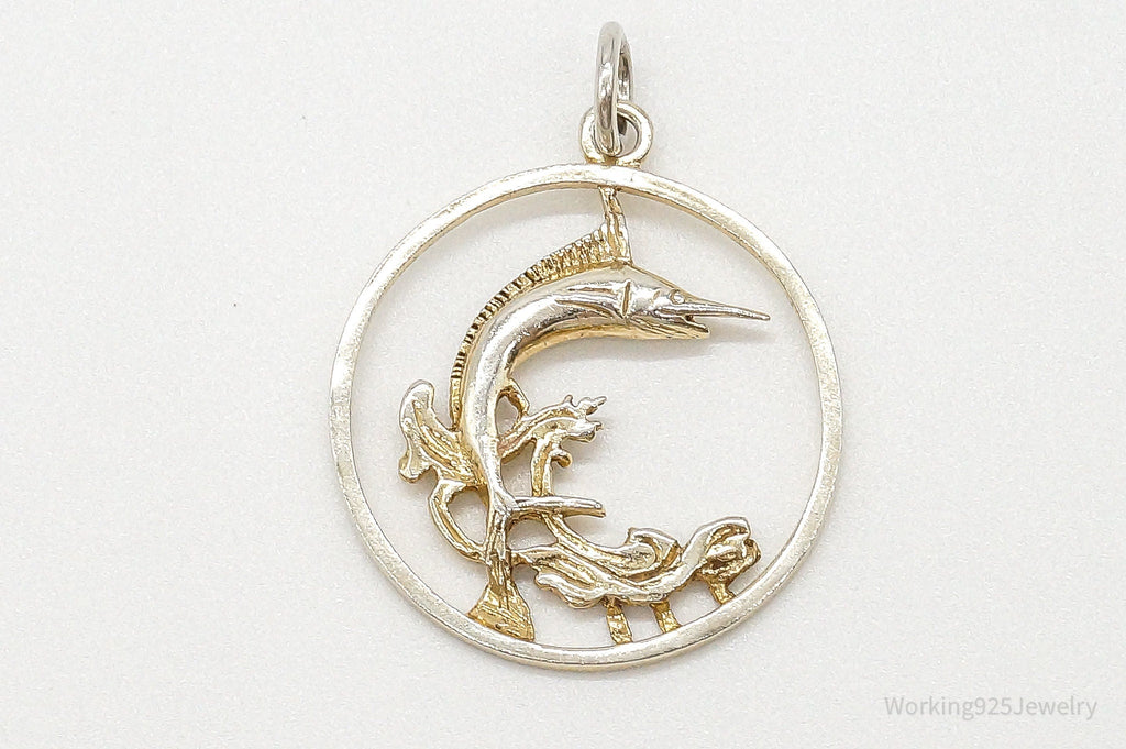 Vintage Large SwordFish Fisherman Sterling Silver Pendant | Jewelry > Necklaces > Pendants | Wiccan Center
