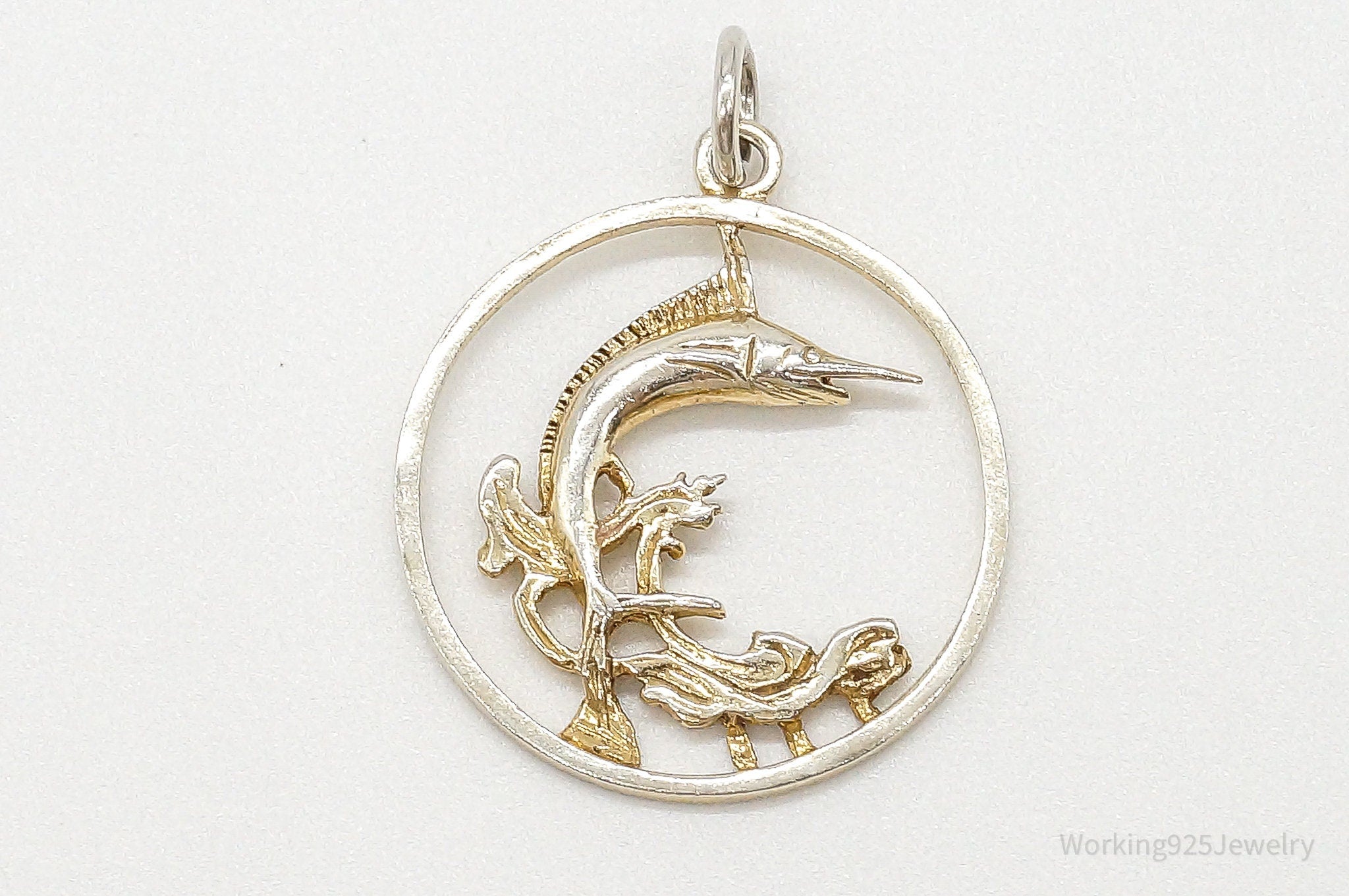 Vintage Large SwordFish Fisherman Sterling Silver Pendant | Jewelry > Necklaces > Pendants | Wiccan Center