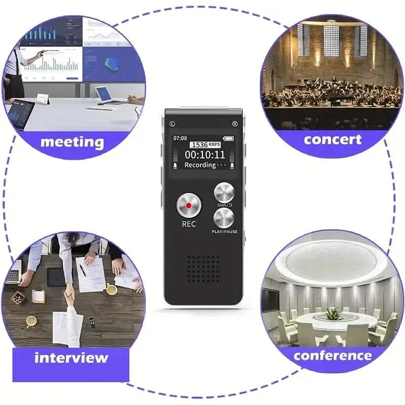 8GB Digital Voice Recorder & MP3 Player – Portable Audio for Meetings & Lectures | Audio Accessories | Wiccan Center