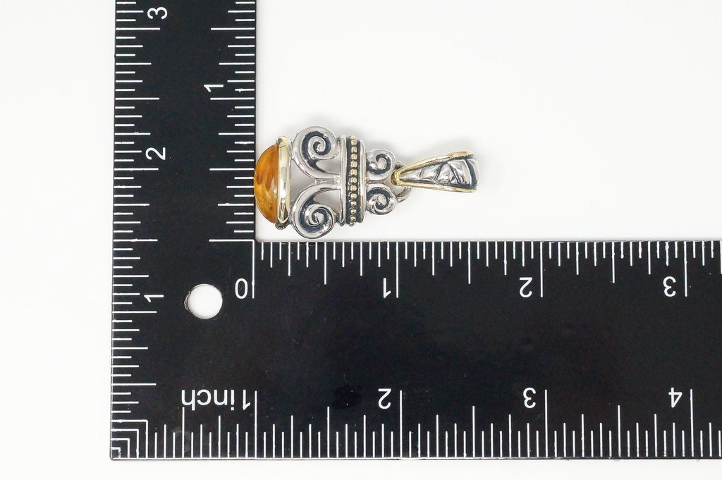 Large Vintage Amber Gold Vermeil Sterling Silver Necklace Pendant | Jewelry > Necklaces > Pendants | Wiccan Center