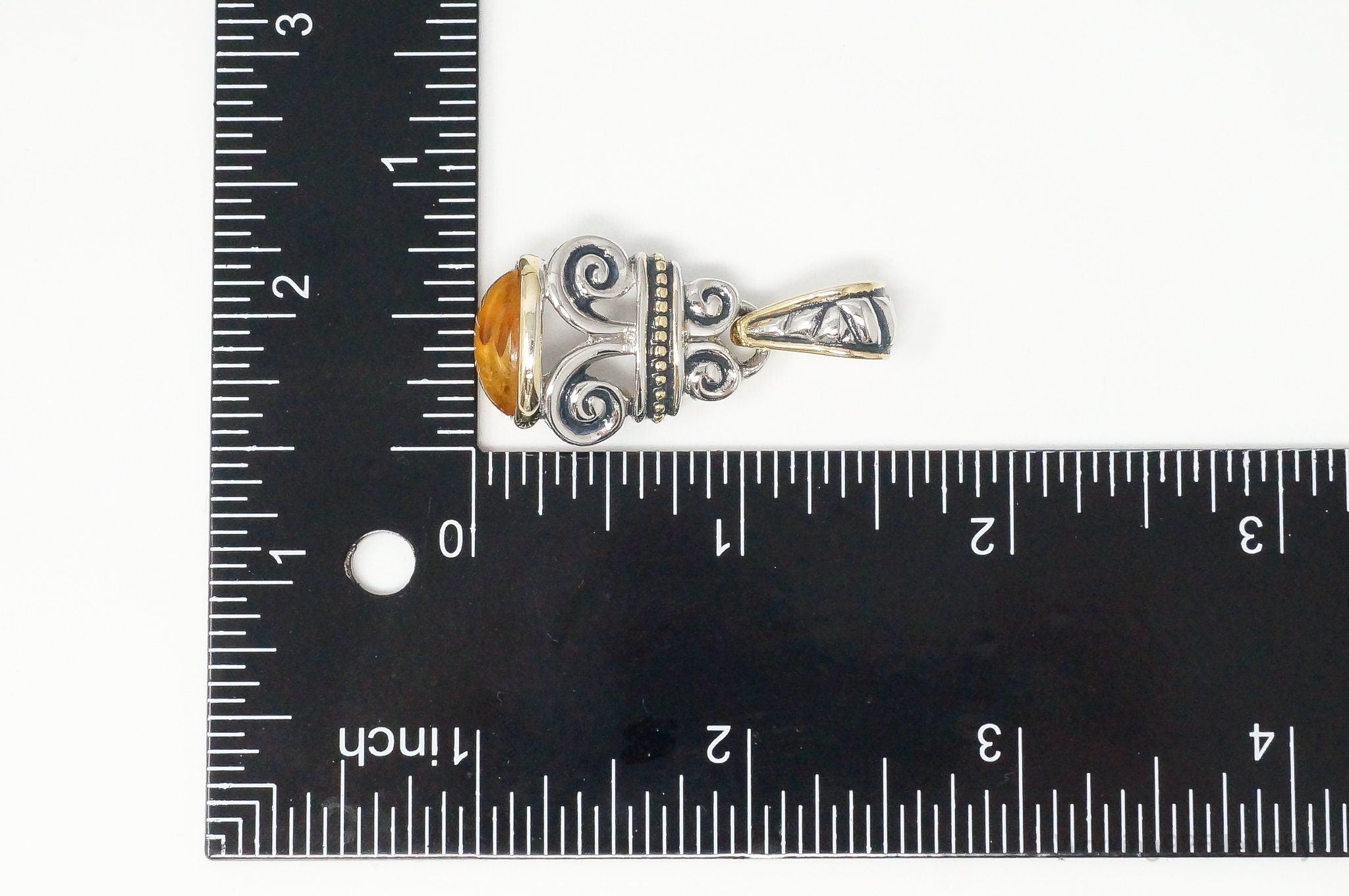 Large Vintage Amber Gold Vermeil Sterling Silver Necklace Pendant | Jewelry > Necklaces > Pendants | Wiccan Center