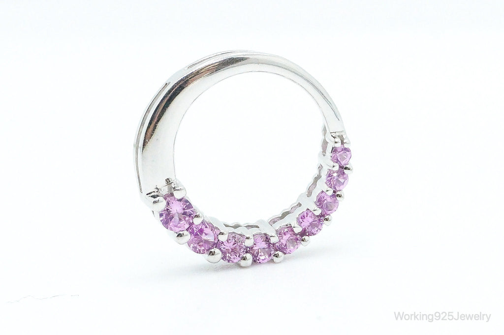 10K White Gold Pink Sapphire Sterling Silver Necklace Pendant | Jewelry > Necklaces > Pendants | Wiccan Center