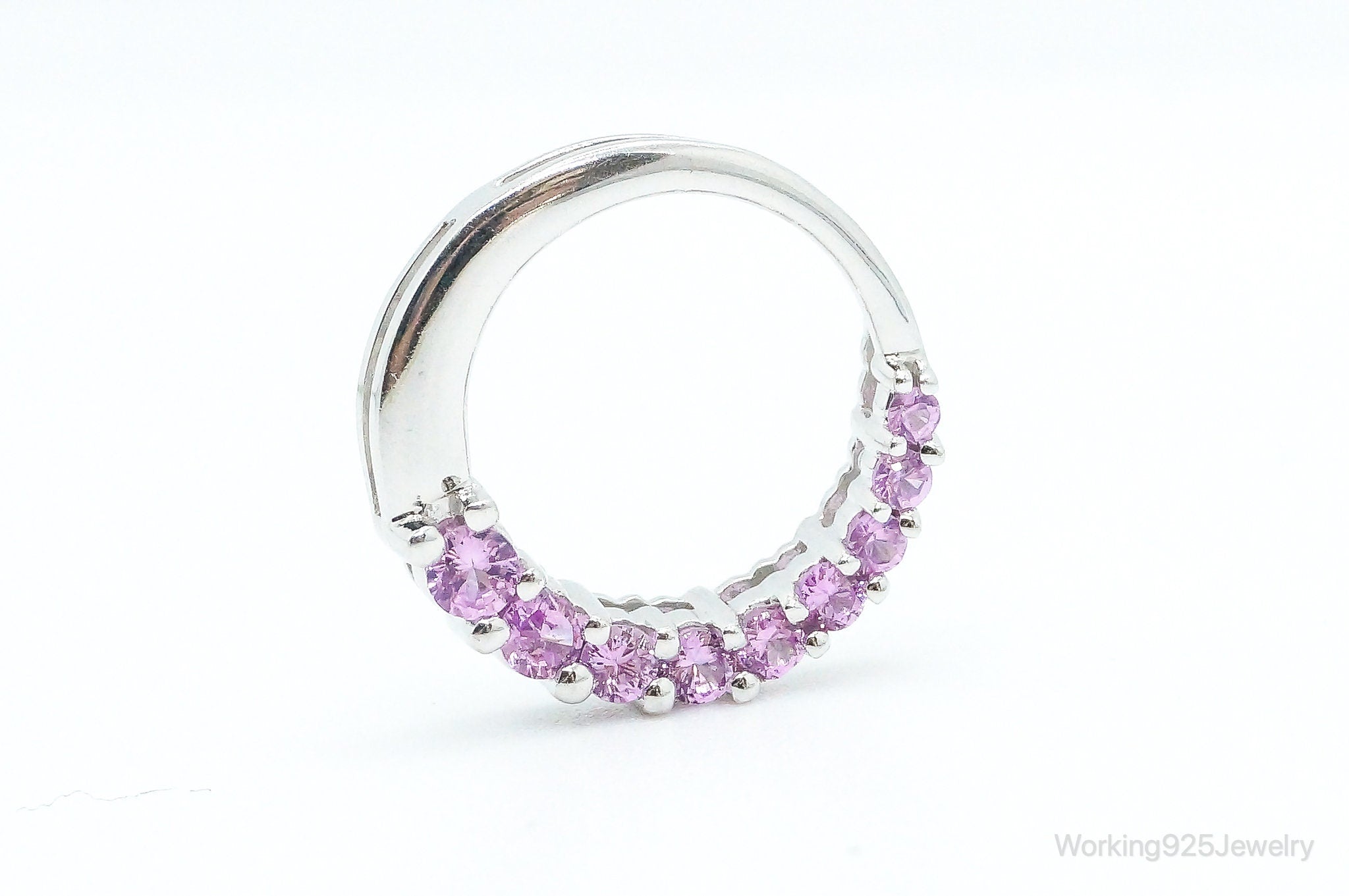 10K White Gold Pink Sapphire Sterling Silver Necklace Pendant | Jewelry > Necklaces > Pendants | Wiccan Center