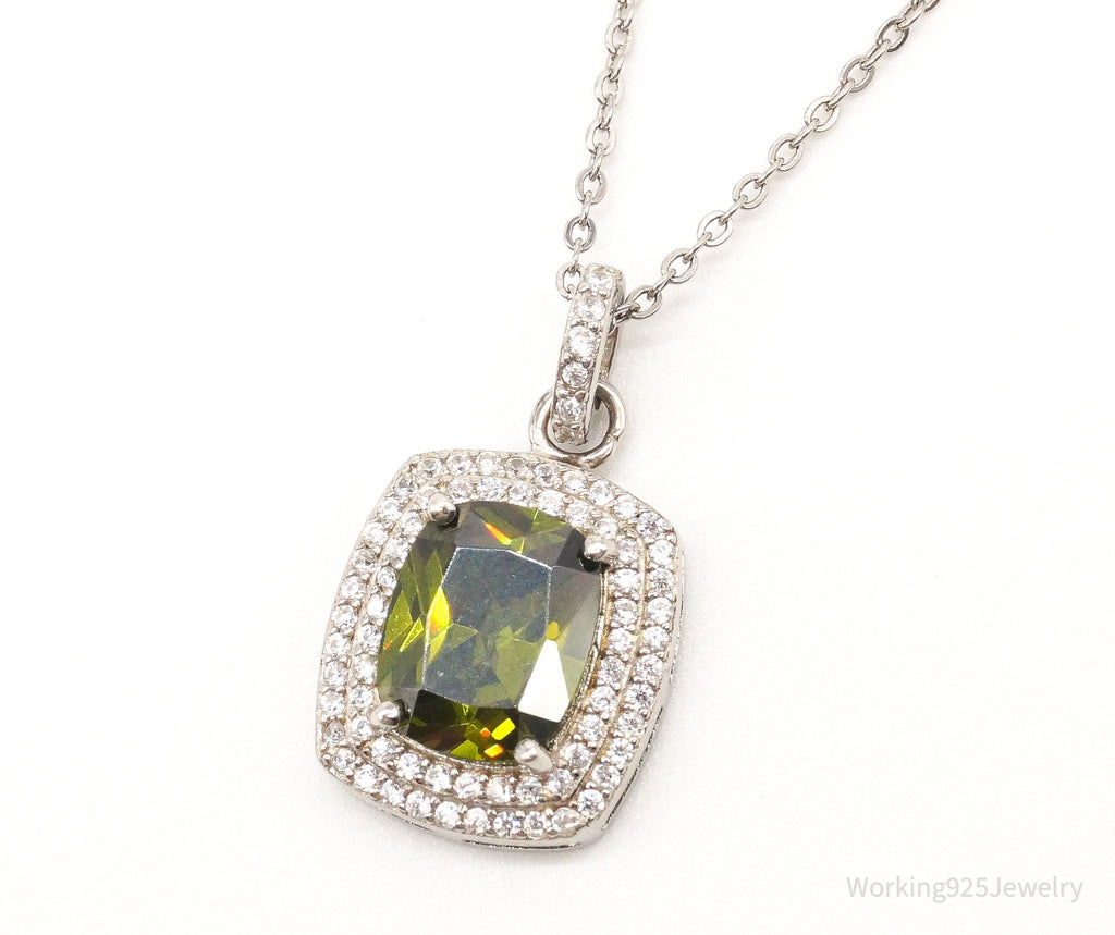 Designer Ryze Peridot Cubic Zirconia Sterling Silver Necklace | Jewelry > Necklaces > Pendants | Wiccan Center