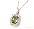 Designer Ryze Peridot Cubic Zirconia Sterling Silver Necklace | Jewelry > Necklaces > Pendants | Wiccan Center